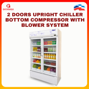 2 Door Upright Chiller Bottom Compressor With Blower System
