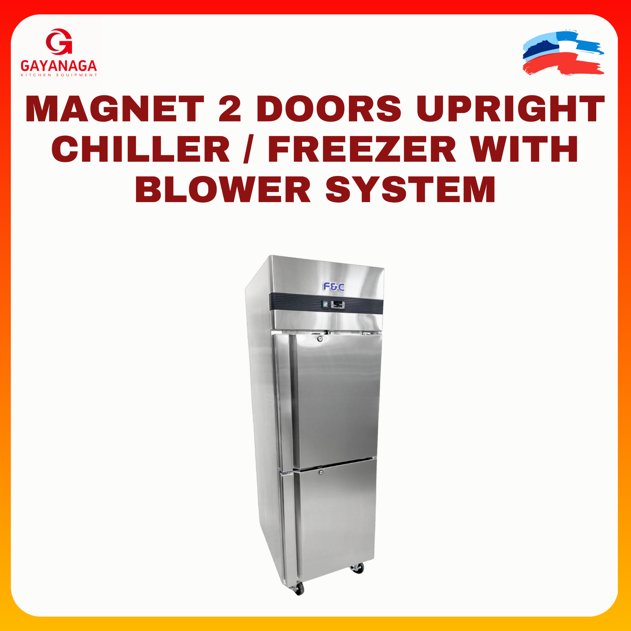 Magnet 2 Doors Freezer With Blower System