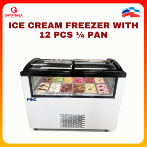 Ice Cream Freezer With 12 Pcs 1/4 Pan